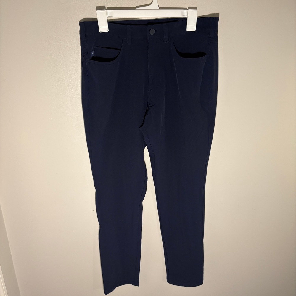 Mizzen + Main Helmsman Slim Fit Performance Chino Pants Navy Blue 31x30